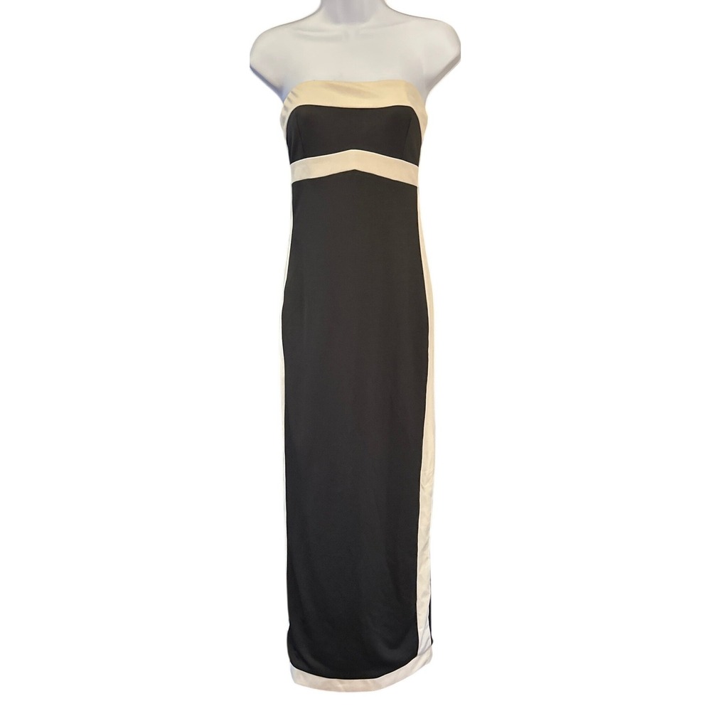 Priceless Colorblock Strapless Maxi Dress Minimalist Chic Quiet Luxury Old Money
